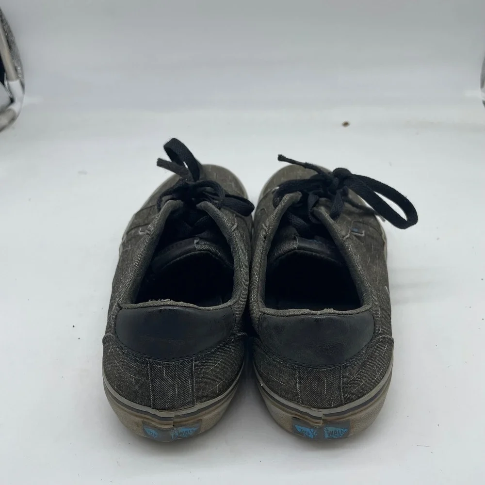 Vans Low Top Sneakers Dark Grey Textured Textile Skate Shoes Youth Size‎ 6